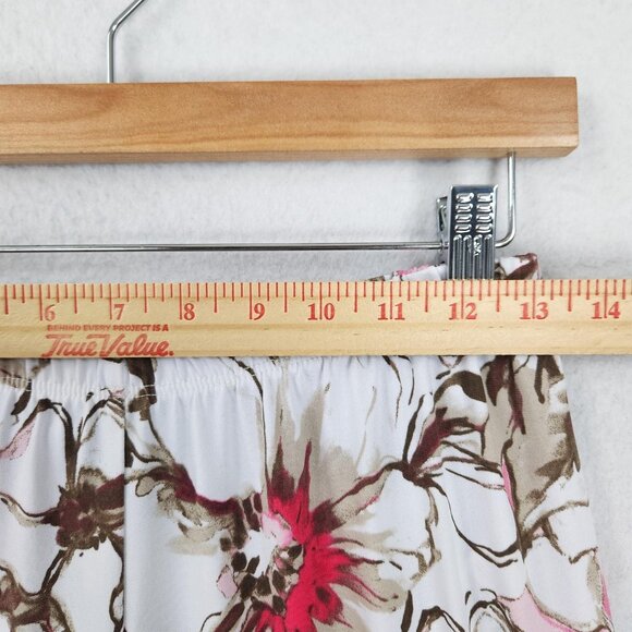 Chicos Pants Womens 1 Pink Brown 8 Floral Wide Leg Lightweight Pull On Easy Wear - Picture 3 of 11